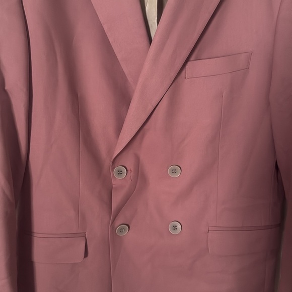 Boohoo Men's Double-Breasted Blazer in Rose dusty rose light pink size 40 - Picture 2 of 5
